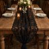 White Lace Table Runner French Runner, Black & Vintage for Coffee Retro European Style Table, Shoe Cabinet, Dining Long Rectangular Decorative