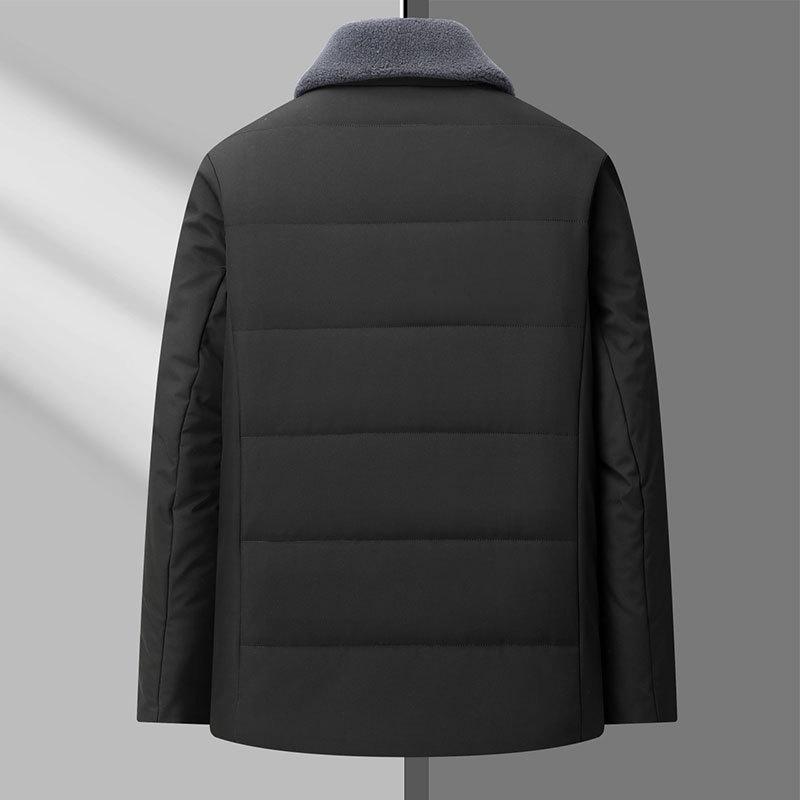 Men's Winter Down Cotton Jacket: Warm Business Coat for Middle-Aged & Elderly (Ages 50-60)