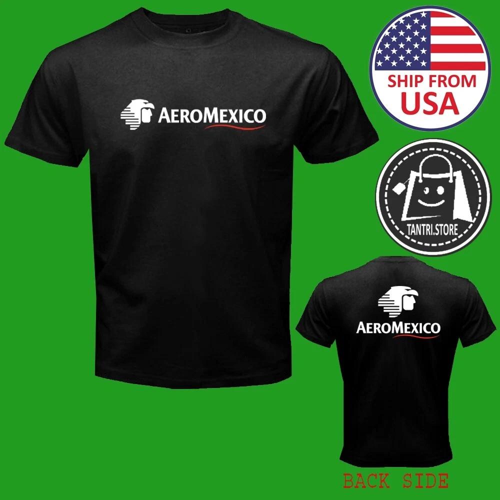 AeroMexico Aero Mexico Airlines Airways Men s Black Size S to 5XL 2XL