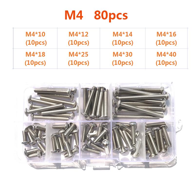 304 Stainless Steel Hexagon Hex Socket Head Button Allen Screw Set M2 M2.5 M3 M4 M5 M6 M8 M10 Allen Hex Socket Button Head Screw