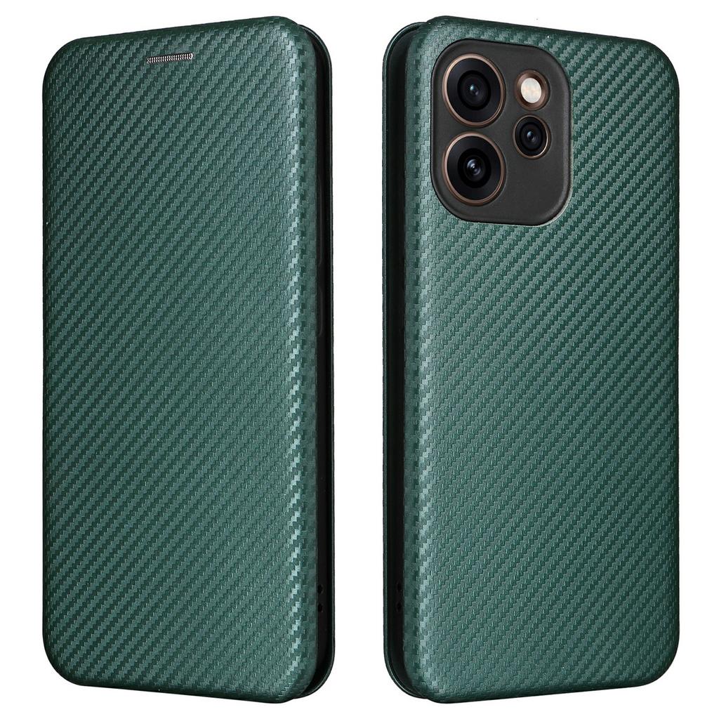 For Oppo Reno15 F 5G Case Carbon Fiber Texture Drop-Proof PU Leather Phone Cover