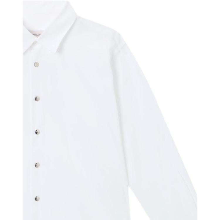 Moncler Simple Solid Color Casual Versatile Pointed Collar Long Sleeve Shirt Men shirts G20912F0000328144001