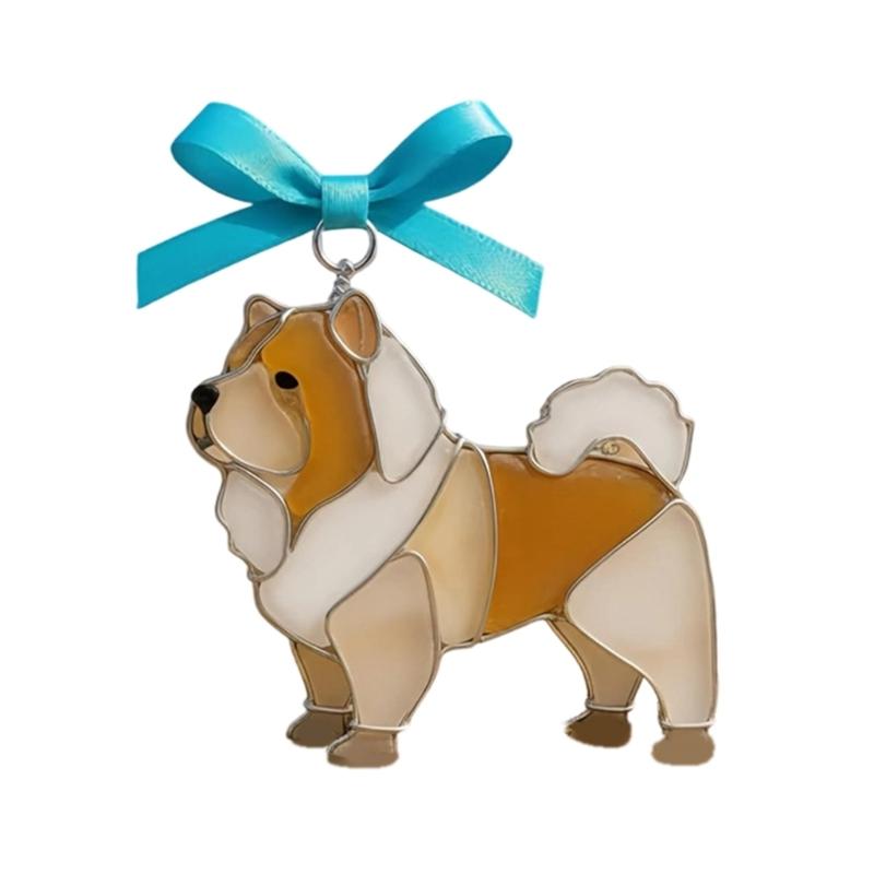 Creative Dog Light Catcher with Festival Color Accent Creating Holiday Charm for Any Window Decoration Occasion