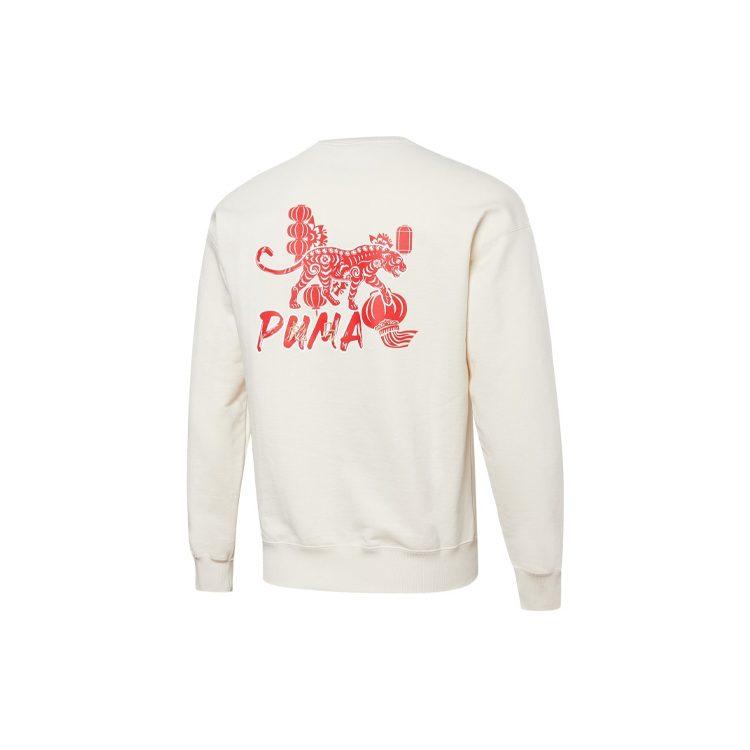 PUMA CNY Yott Sweatshirts Unisex White Crew Neck Moderate Regular 534740-65