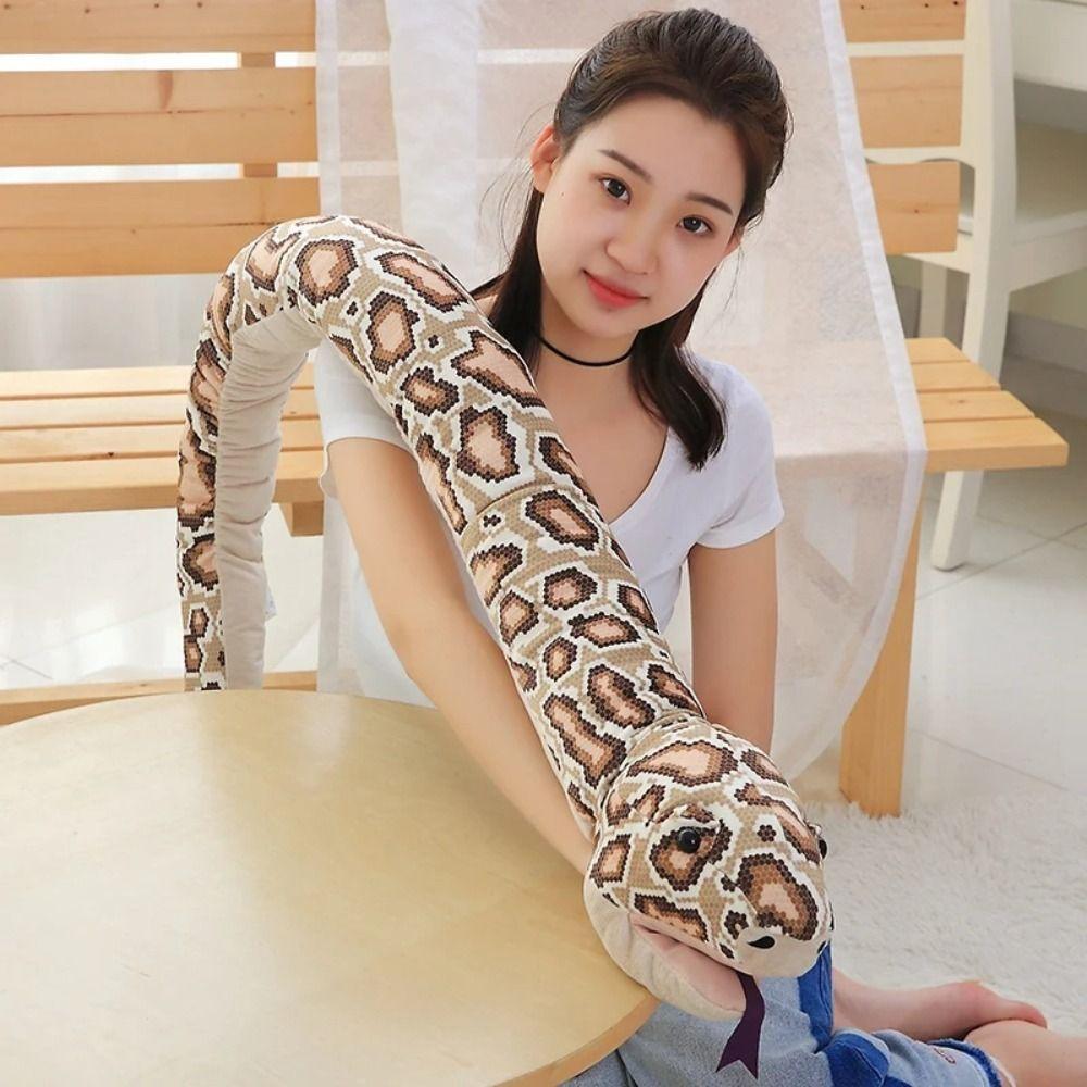 Gift Giant Snake Plush Toy Simulated Animal Hand Puppet Toy Stuffed Snake Doll  for Children Boys
