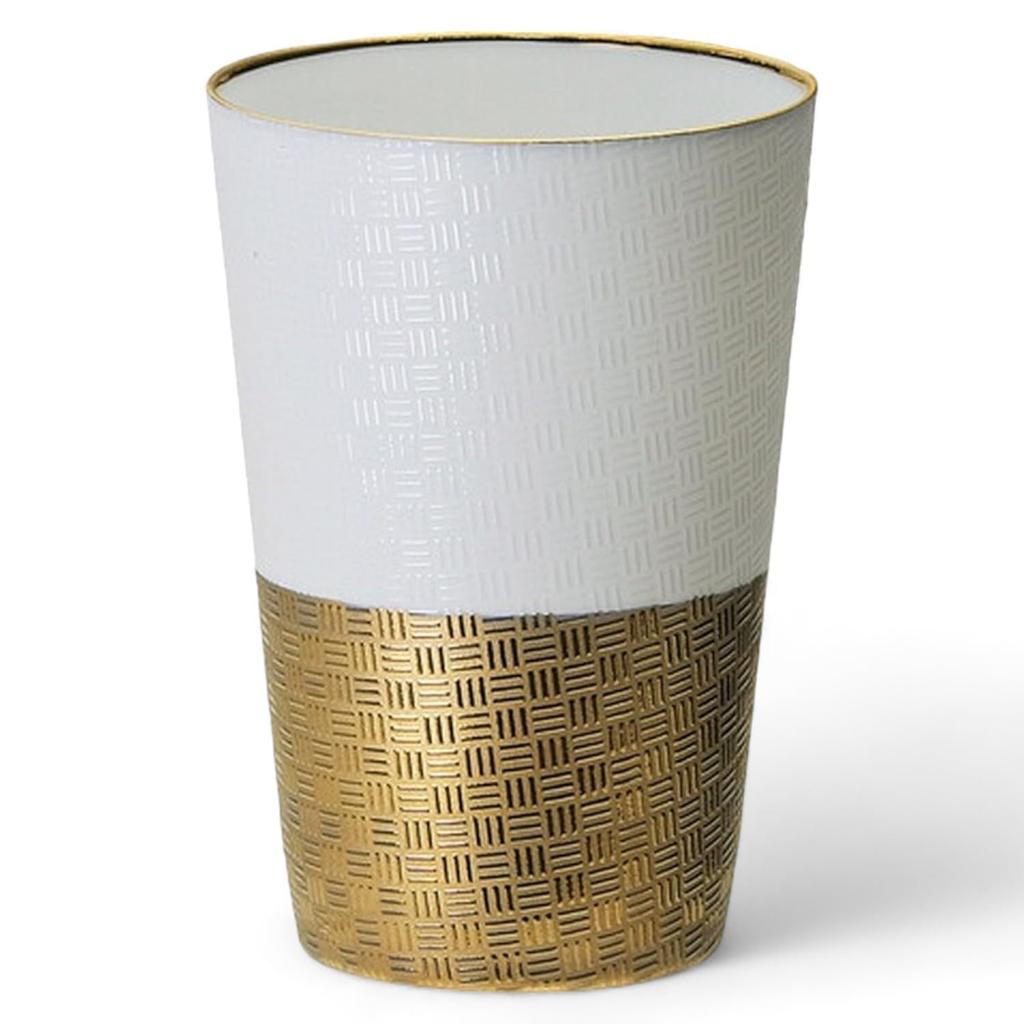 Transparent Ajiro Wooden Made in Japan J-kitchens Ultra-Thin Tumbler, Gold, Pattern, 370ml, Box,