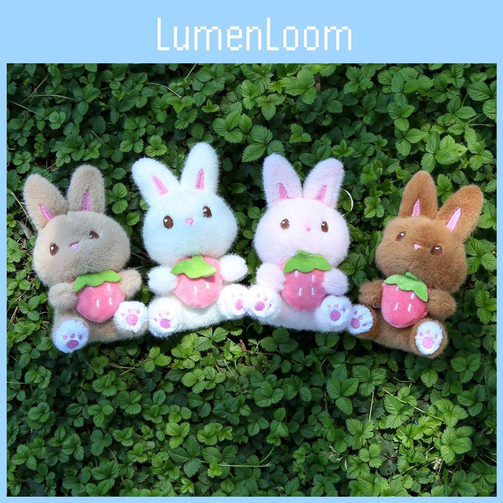 Plush Bunny Keychain With Strawberry Design For Girls Gift And Bag Decoration
