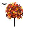 Natural Looking Fake Greenery Artificial Fall Flowers for Outdoors, Autumn Topiary Ball, UV Resistant Faux Mums with Ground Vivid Floral Decor Indoor