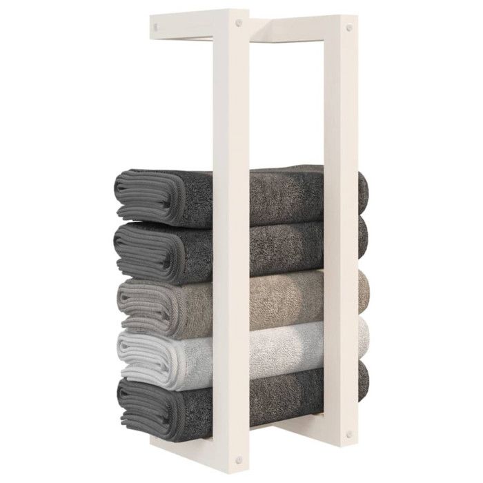 VidaXL Porte-serviette Blanc 23x18x60 cm Bois de pin massif 822393
