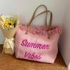 Sac Féerique Sac à Main Shopping Épaule & Cabas à Pompons Brodé pour Femmes