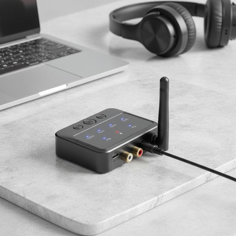 1Pcs Hi-Fi 3.5Mm Jack 2Rca Bluetooth Adapter 2 In 1 Audio Bluetooth 6.0 Receiver Transmitter For Car Speaker Pc