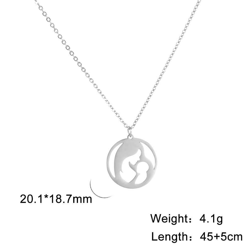Cazador Lovely Family Pendant Necklaces Mom Dad Children Baby Pregnant Woman Stainless Steel Choker Jewelry Mother Day Gift New