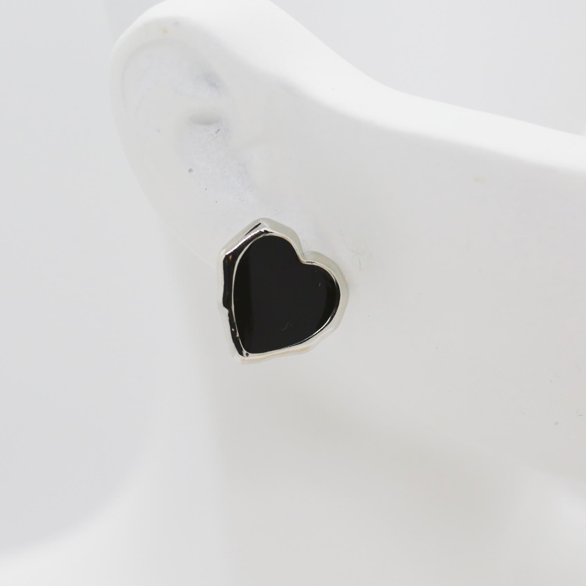 

Позолоченные серебряные серьги-пусеты S925 в форме корейского сердца с отделкой капельным маслом для женщин