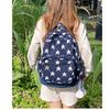 Schoolbag Wholesale New Splicing Backpack Pentagram Denim Striped Large Capacity Couple Versatile Spring and Summer Backpack Bag