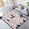 Simple Black And White Plaid Imitation Cashmere Carpet, Living Room Sand Blanket 3D Visual Striped Carpet Floor Mat Bedroom