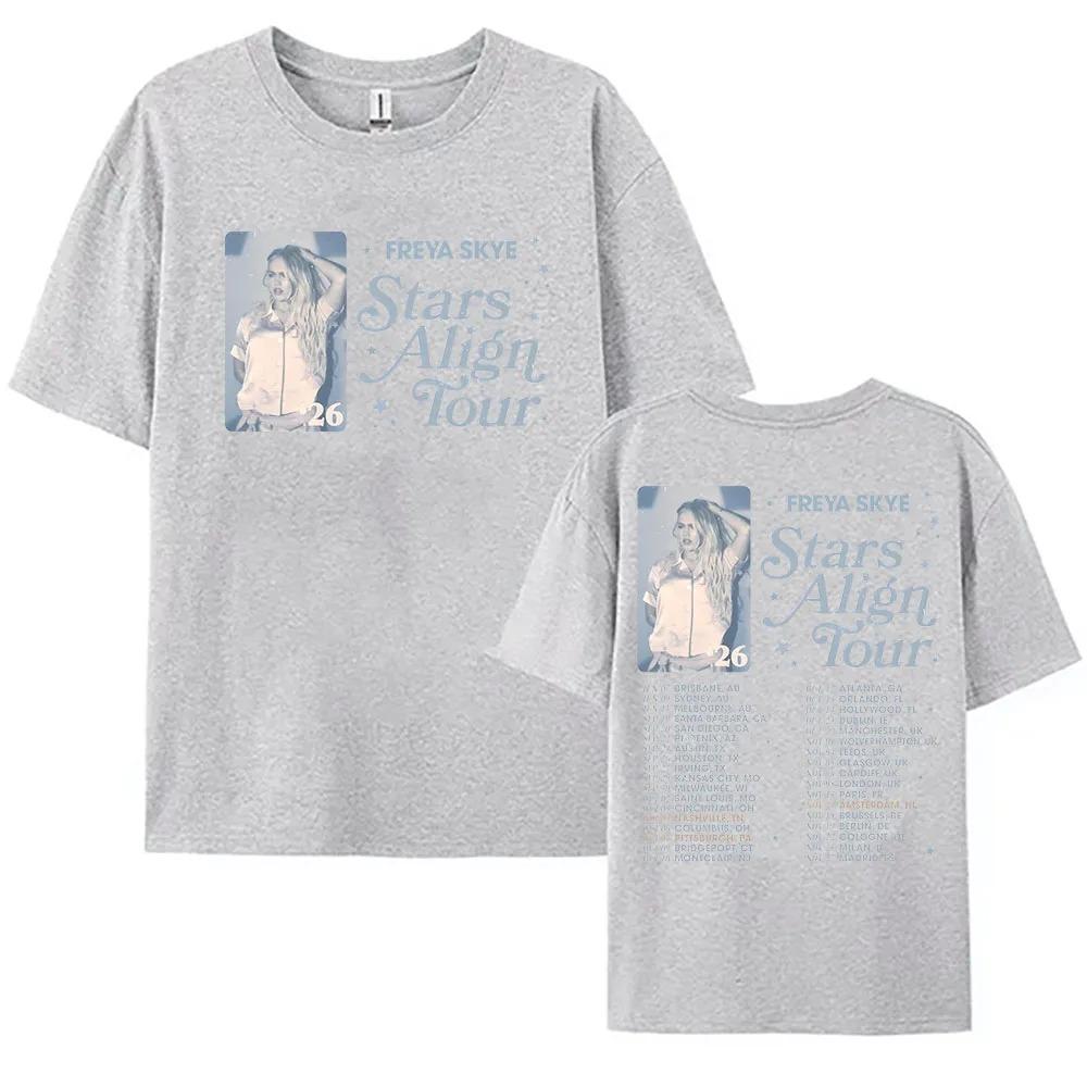 Freya Skye Stars Align Tour Global Date List Portrait Cotton TShirt Loose Fit for Freya Skye Fans Women And Unisex Tshirts