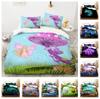 Dreamy Elf World Bedding Set Magic Mushroom Quilt Cover Pillowcase 2/3pcs King Queen Bed Cover Single Double Bed Home Textile