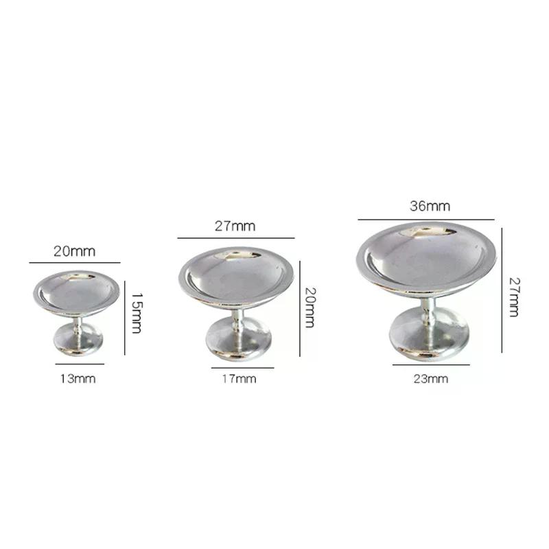 1Pc Dollhouse Miniature Metal Fruit Snack Tray Model Cake Dim Sum Tray Funiture Accessories For Doll House Decor Toys Gift