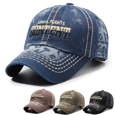 Vintage Baseball Cap Men Women Couple Cap Letter Embroidered Baseball Cap Outdoor Sun Hat