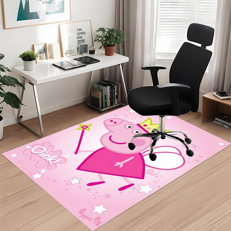 Peppa Pig Printed Carpet, for Office Chair Living Room Bedroom Kitchen Room Decor Gifts.