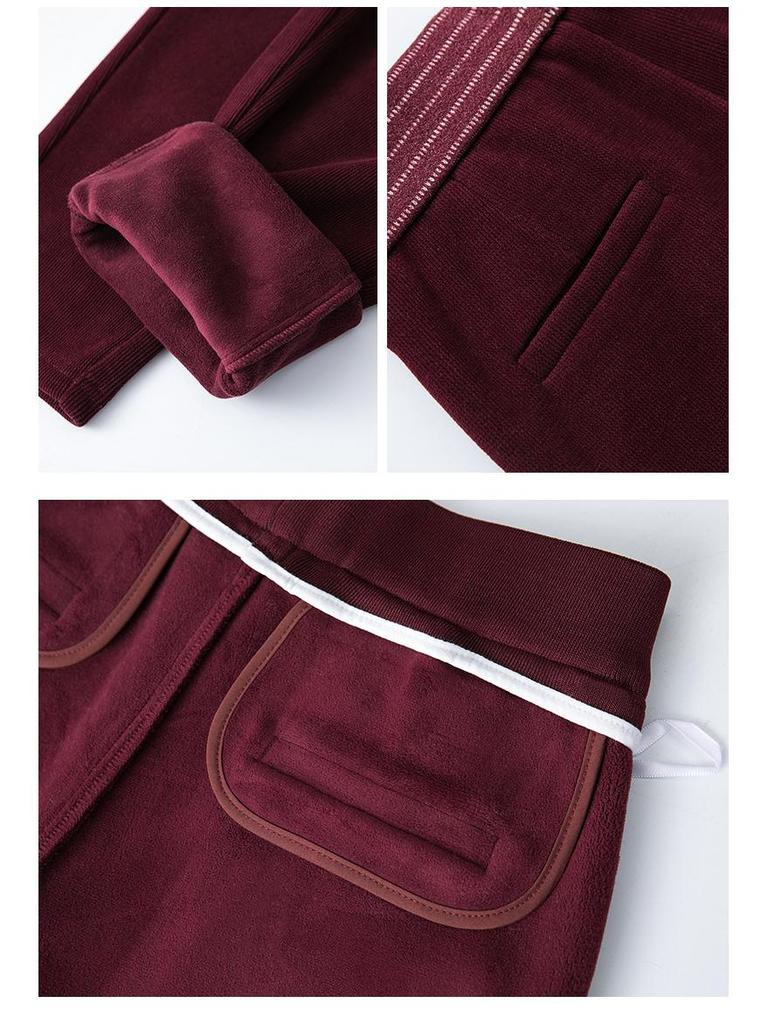 Women's European Velvet Harem Pants - Thickened, Elastic Waist, Petite, Winter 2024 Style