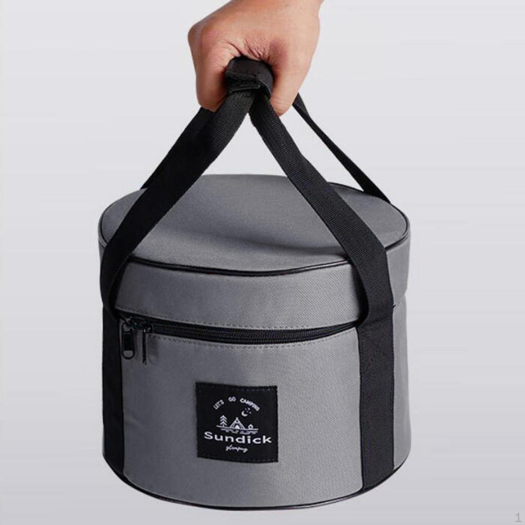 14L Capacity Camping Bag, Waterproof Durable with Side Pocket 7kg Load Bearing Outdoor Tableware