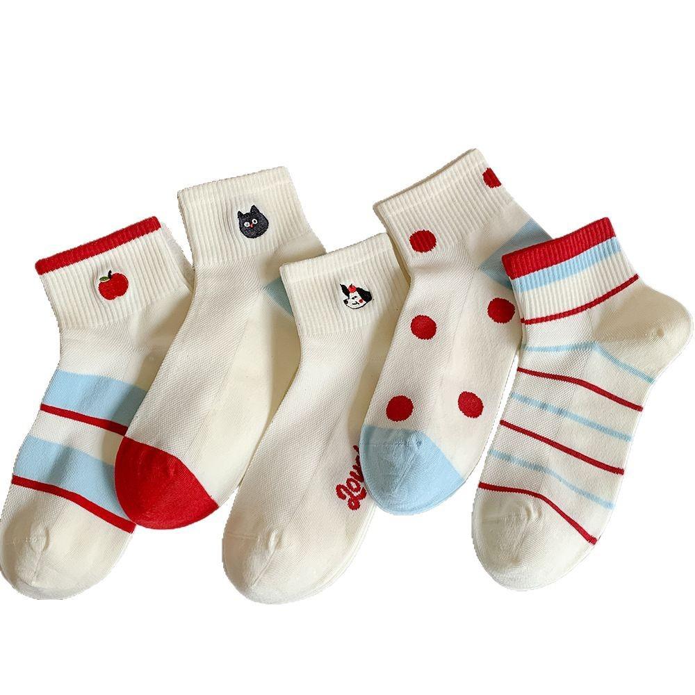 Chaussettes Blanches Chaussettes Courtes pour Femmes Été Fines Style Sportif Coréen Chaussettes Basses Respirantes Absorption de la Sueur