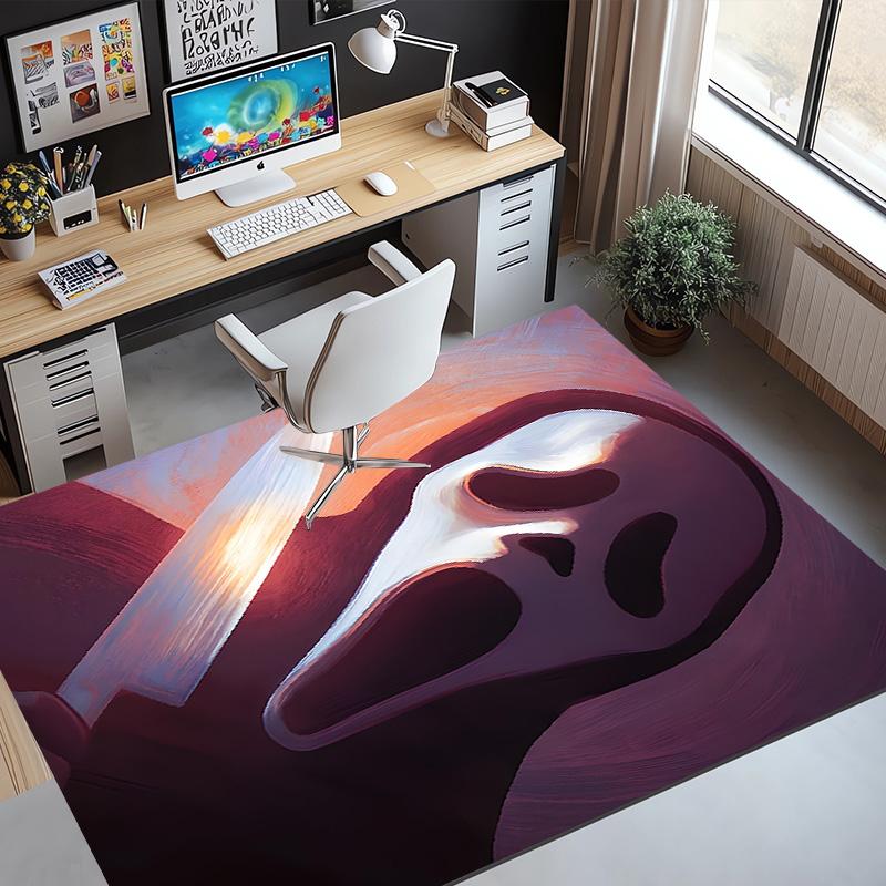 Ghostface Pattern Rug, Indoor/Outdoor Mat, for Picnic, Gameroom, Bedroom, Office, Living Room, Home Decor Carpet, Birthday Gift
