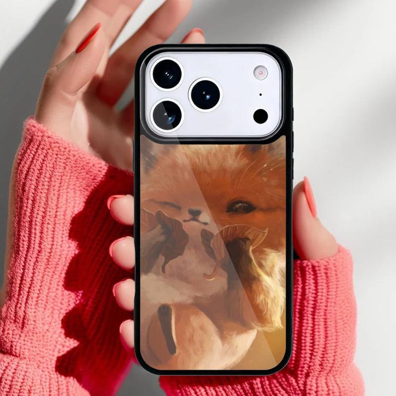 Anime Funny Fox Phone Case for iPhone 17 16 15 14 13 Pro Max Back Cover for 12 11 Pro Coque