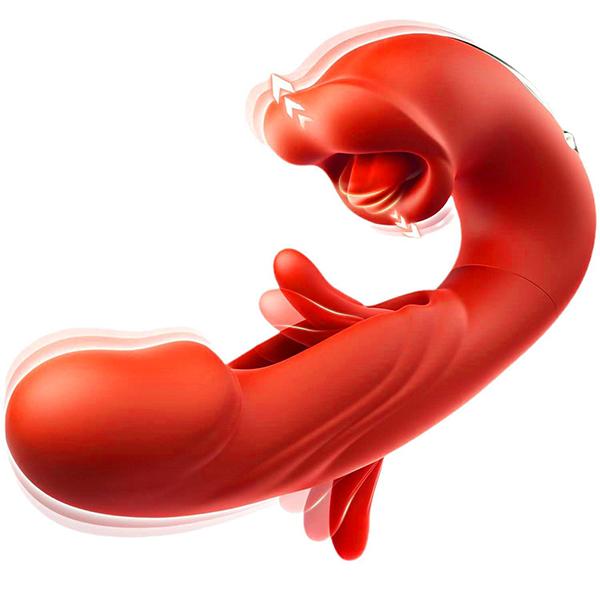 G Spot Vibrators with Clitoral Stimulation for Women with 5 Tongue Licks 7 Vibration Modes 7 Stroke Modes Dildo Vibrator Sex for Women