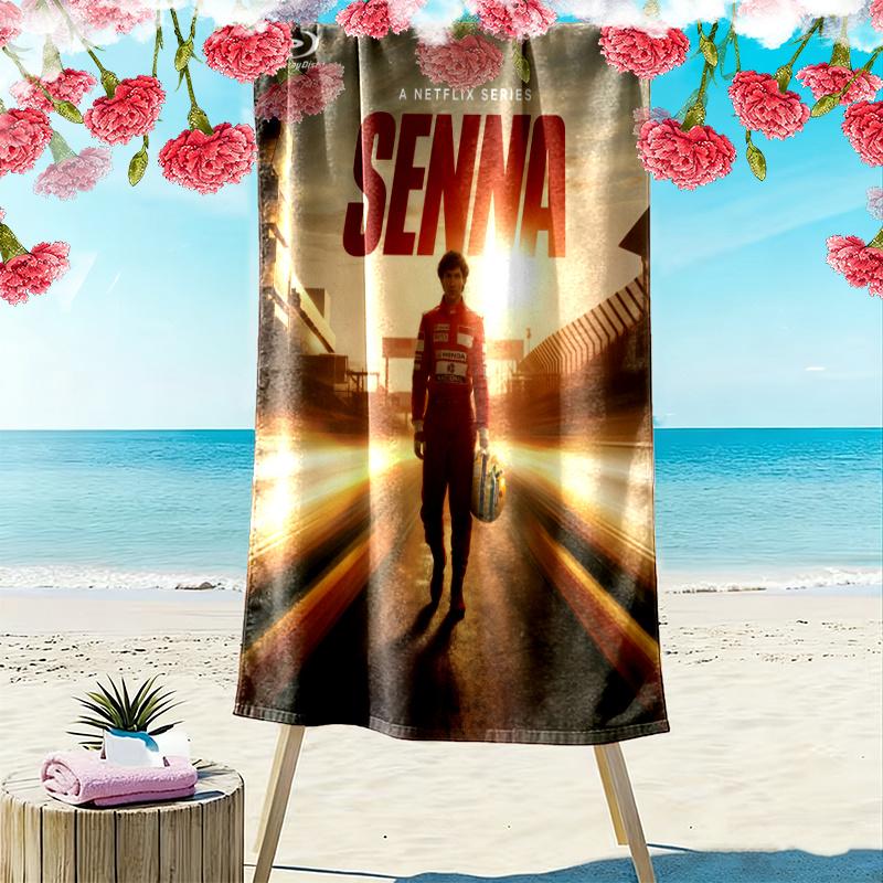 Ayrton Senna Towel, Large Soft Quick Dry Towel for Beach Camping Swimming