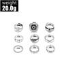 Retro Personality Point Small Pearl English Good Luck Feather Chain Hollow Opening 9 Pieces Set Ring