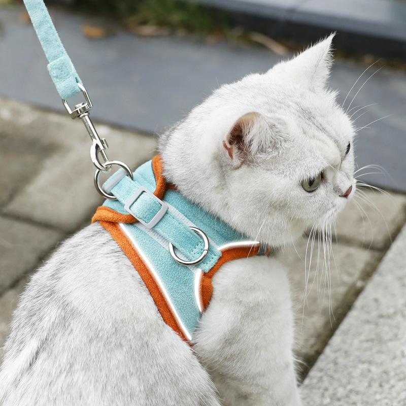 Pet Chest and Back Straps, Small Dog Vest Style Dog Leash, Dog Walking Leash, Cat Supplies, Breathable and Reflective