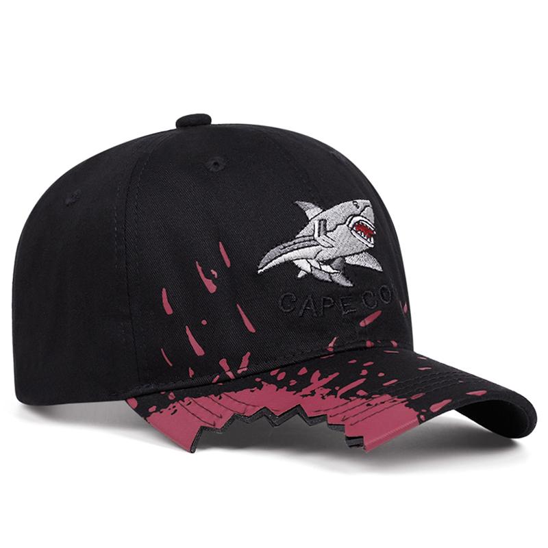 

2025 Simple New Hip Hop Hat Creative Shark Embroidery Skateboard Hat Personalized Fashion Gap Baseball Hat Outdoor Sunshade Hat чорний