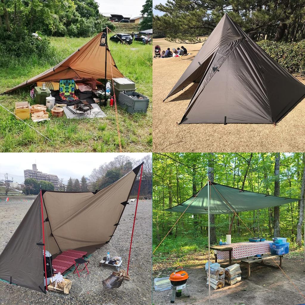 KALINCO Waterproof Camping Tarp UV Ultra Sun Light Heat Storage Case Outdoor 3x3m Tarp, Tent, Protection, Lightweight, Shade, Protection, Blocking,