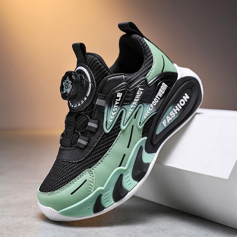 

Boys Breathable Casual Sports Shoes for Running 28 чёрный/зелёный