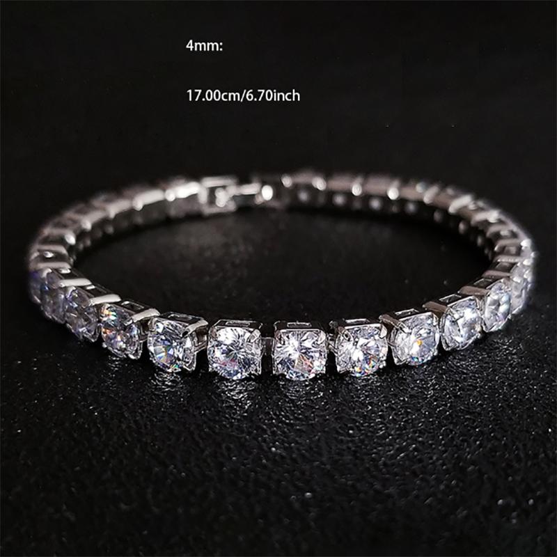 2026 New Arrival 4mm Luxury Red Blue Green Silver Color Bracelet Bangle for Women Valentine's Day Gift Jewelry Wholesale S5787