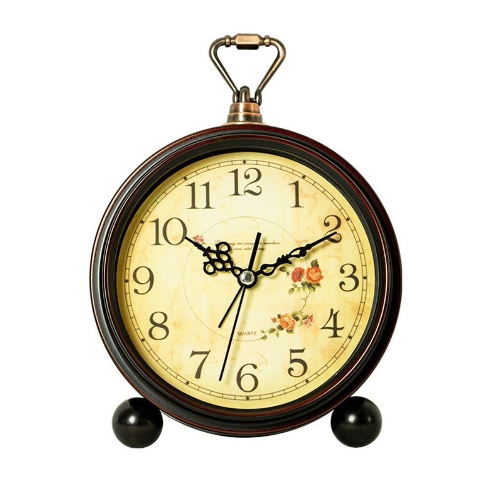 Super Silent Battery Alarm Clock Retro Vintage Desk Clock Mechanical Clock  Housewarming Gift