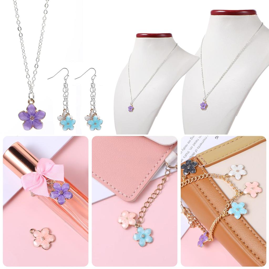 Metal Oil Drip Enamel Flowers Assorted Colors Mixed Petals Craft Charms Bracelets Pendants  DIY Jewellery Making Accessories