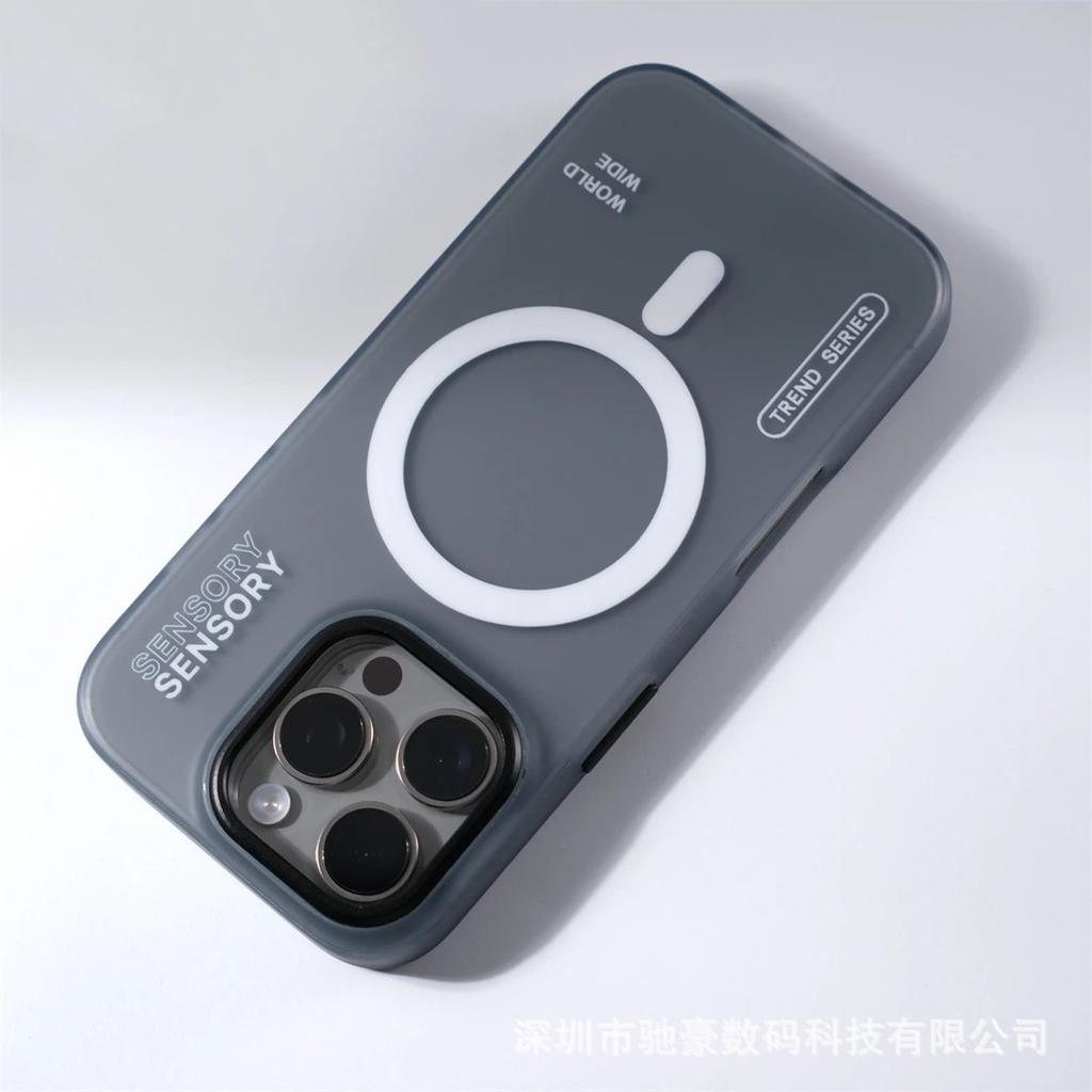 Applicable To Apple 16promax Tide Brand Magnetic Mobile Phone Case iPhone15 Metal Lens 14 Semi-transparent Anti-drop Cover 13