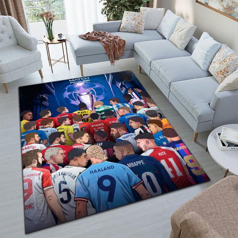 players Lamine Yamal and Erling Haaland, Vinicius Junior and Kylian Mbappé carpet is suitable for living room and bedroom office decorative carpet L1