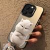 Cute White Cat Electroplate Silver IMD Phone Case For  Poco F6 X5 X6 M6 Pro 4G Mi 14 13 12 13T 14T Pro 11 Lite NE 5G Cover