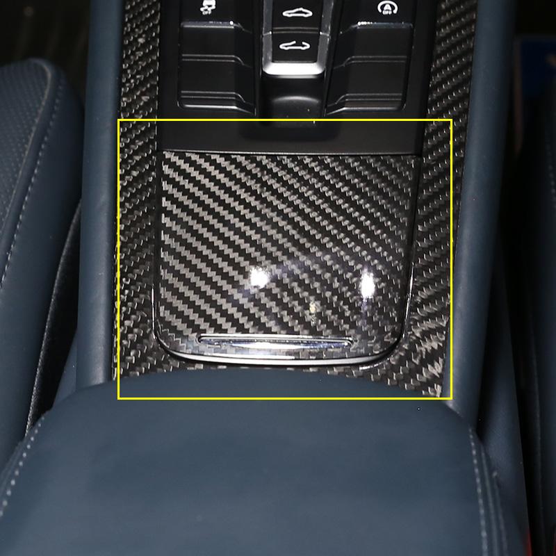 Real Carbon Fiber For Porsche 718 911 2012-2019 Car Central Control Storage Box Cover Panel Trim Frame Car Interio Accessories