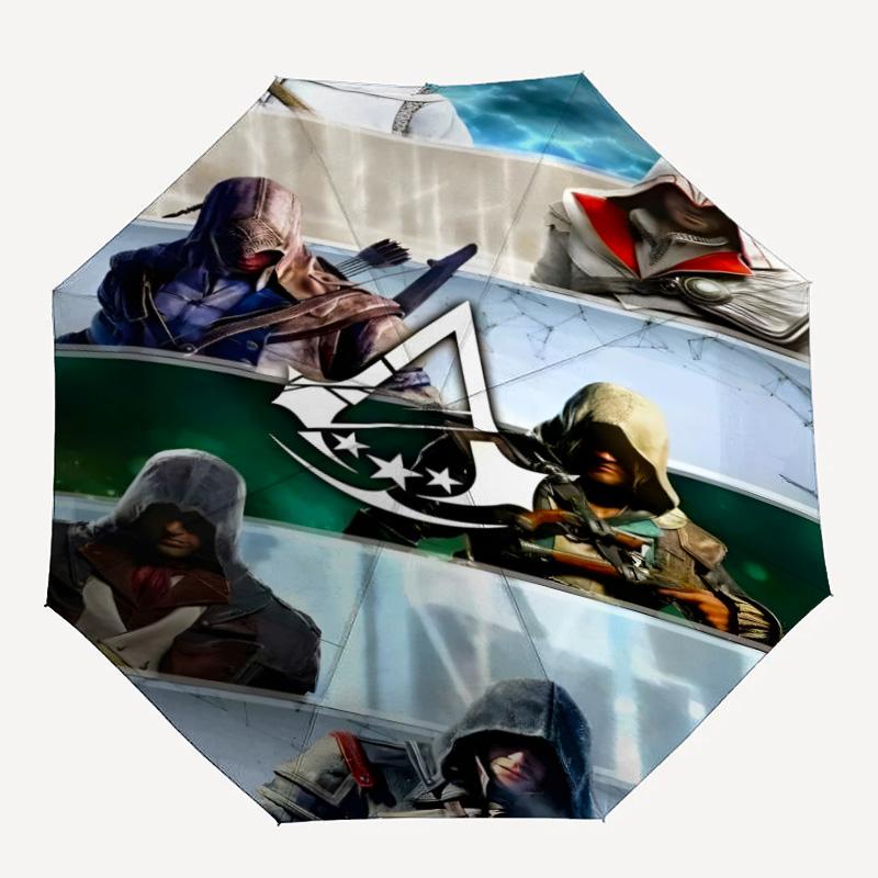 1pc Assassin's Creed Umbrella, Sun Protection, And UV Shielding. It Has Eight Sturdy Ribs for Outdoor Use And Perfect As a Holiday Gift