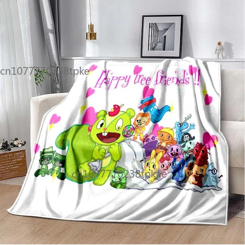Happy Tree Friend Cartoon Blankets,Soft Warm Throw Blanket,for Bathroom Bedroom Living Room Sofa Bed Car,brighday Gift