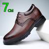 Fashion Hidden Heel 7CM Men Leather Shoes Plus Size Elevator Shoes Man Height Increase Business Office Oxfords Footwear Lift Suit Shoes