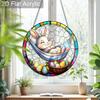Acrylic Easter Bunny Hammock Suncatcher Stained Glass Effect Window Hanging Ornament Easter Lover Gifts