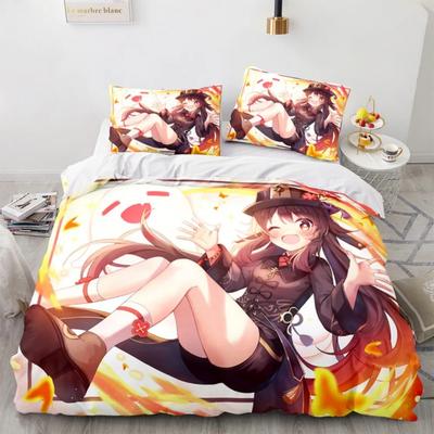 3D Παιχνίδι Genshin Impact Σετ Κλινοσκεπασμάτων Kamisato Ayaka Κλινοσκεπάσματα Κορίτσια Αγόρια Έφηβοι Μονό Διπλό Δίκλινο Queen King Size Ανδρικό Πάπλωμα