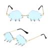 Stylish Cloud Lightning Sunglasses for Girls Boys Photo Props Travel Hip Hop Sunglasses Frameless Hip Hop Glasses
