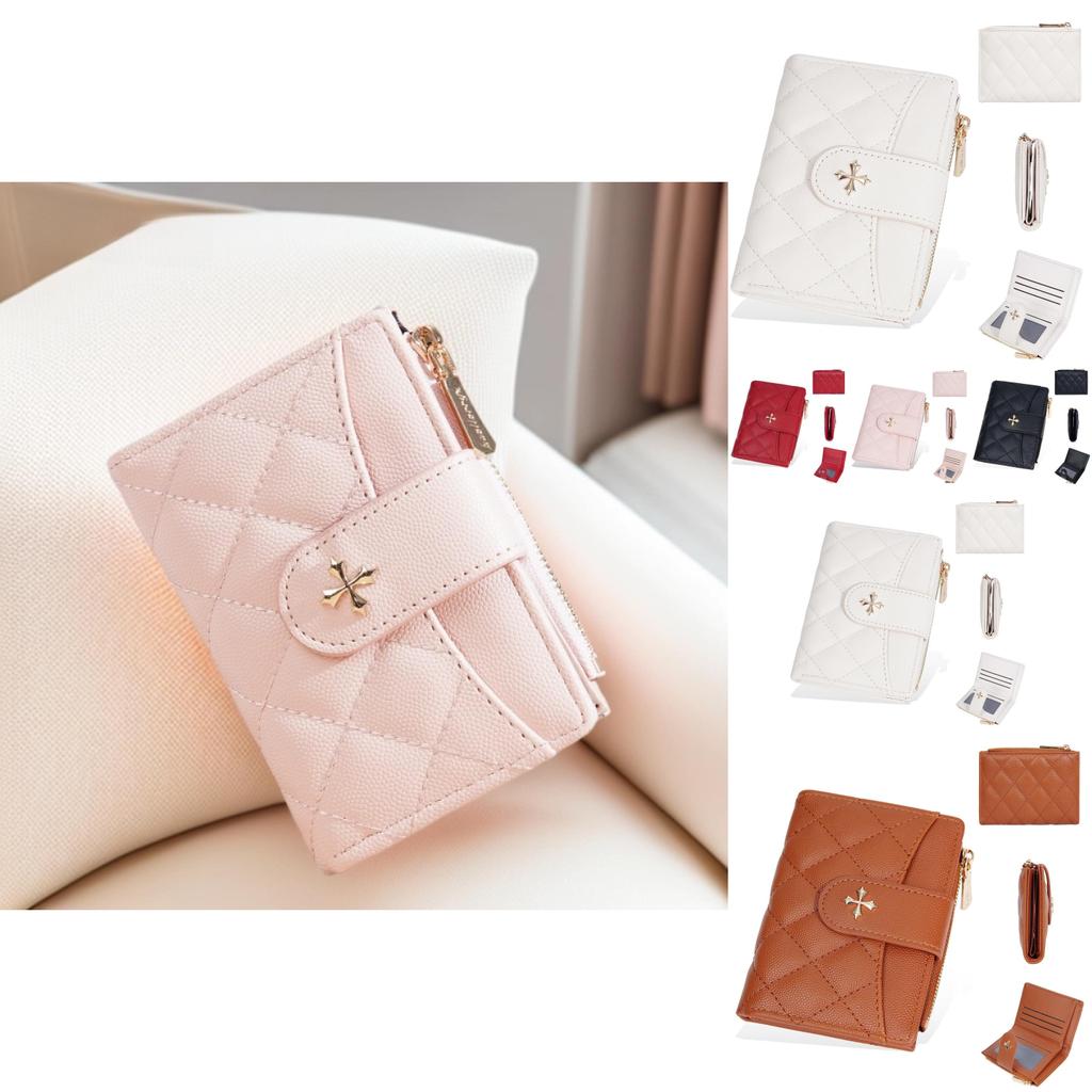 Minimalist Pu Material Ladies Short Wallet With Letter Printed And Card Organizer For Women
